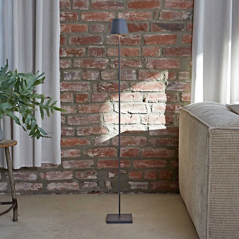 Nuindie - Lampadaire LED sans fil IP54 en acier laqué, style minimaliste