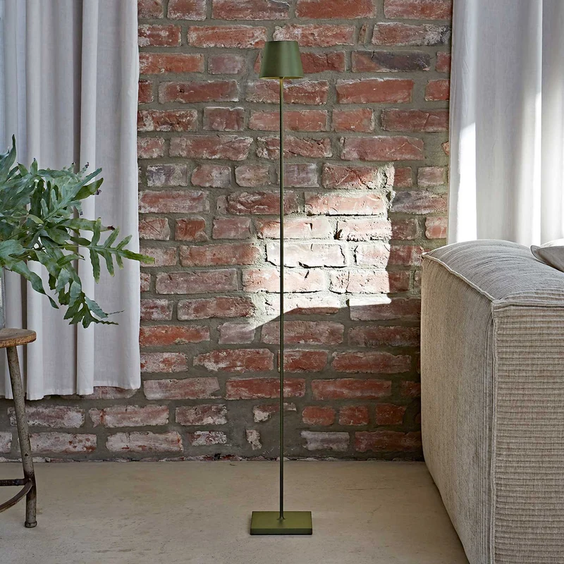 Nuindie - Lampadaire LED sans fil IP54 en acier laqué, style minimaliste