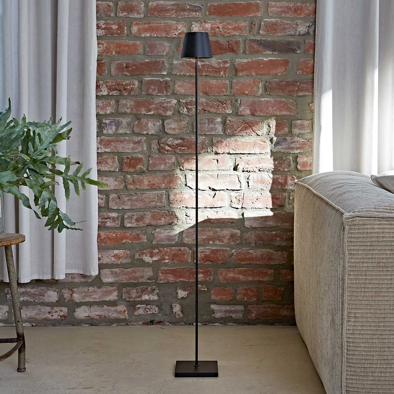 Nuindie - Lampadaire LED sans fil IP54 en acier laqué, style minimaliste