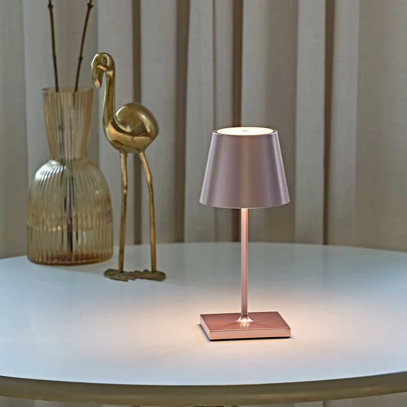 Nuindie - Lampe à poser LED sans fil 25 cm IP54 en acier laqué, style minimaliste