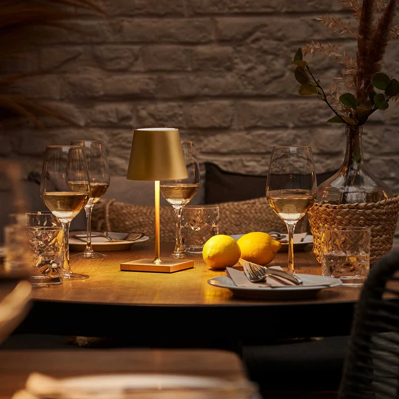 Nuindie - Lampe à poser LED sans fil 25 cm IP54 en acier laqué, style minimaliste