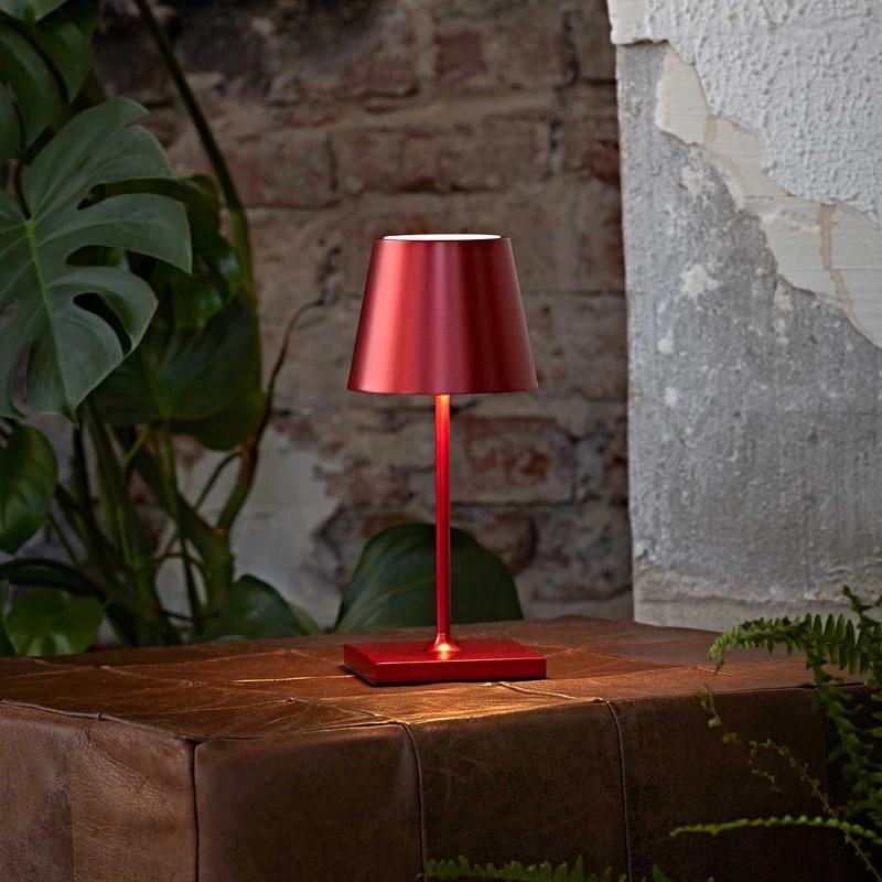 Nuindie - Lampe à poser LED sans fil 25 cm IP54 en acier laqué, style minimaliste