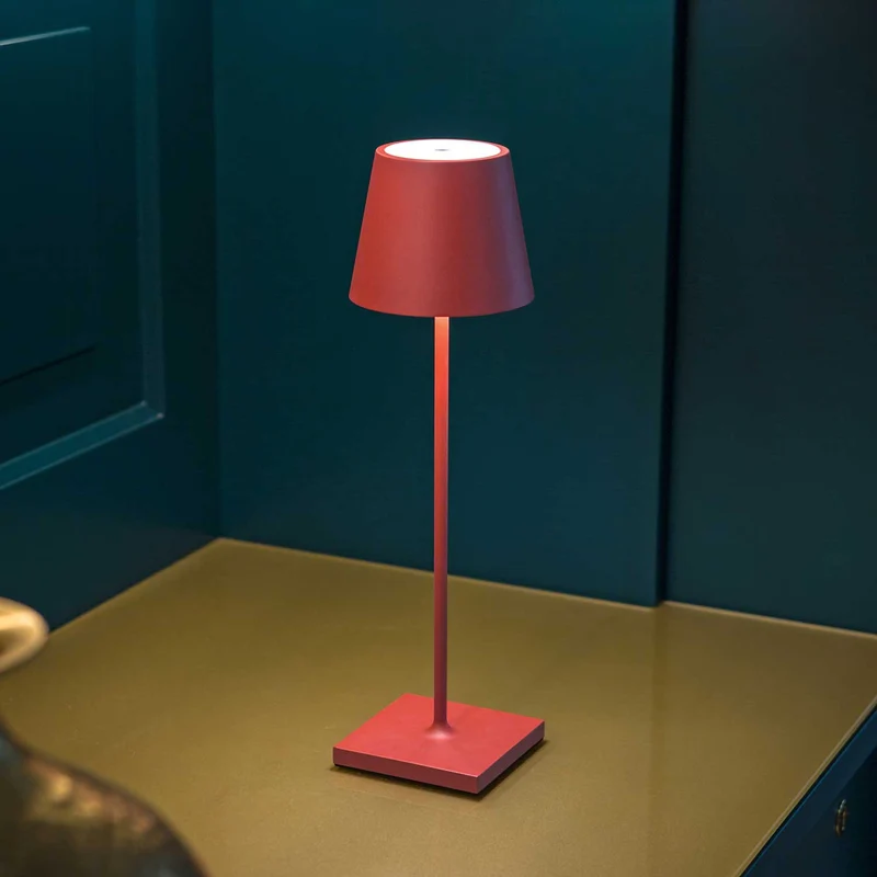 Nuindie - Lampe à poser LED sans fil 38 cm IP54 en acier laqué, style minimaliste