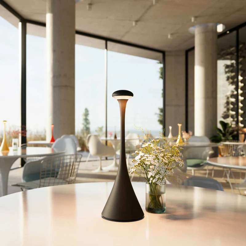 Nudrop - Lampe à poser LED sans fil IP54 en acier laqué, style minimaliste