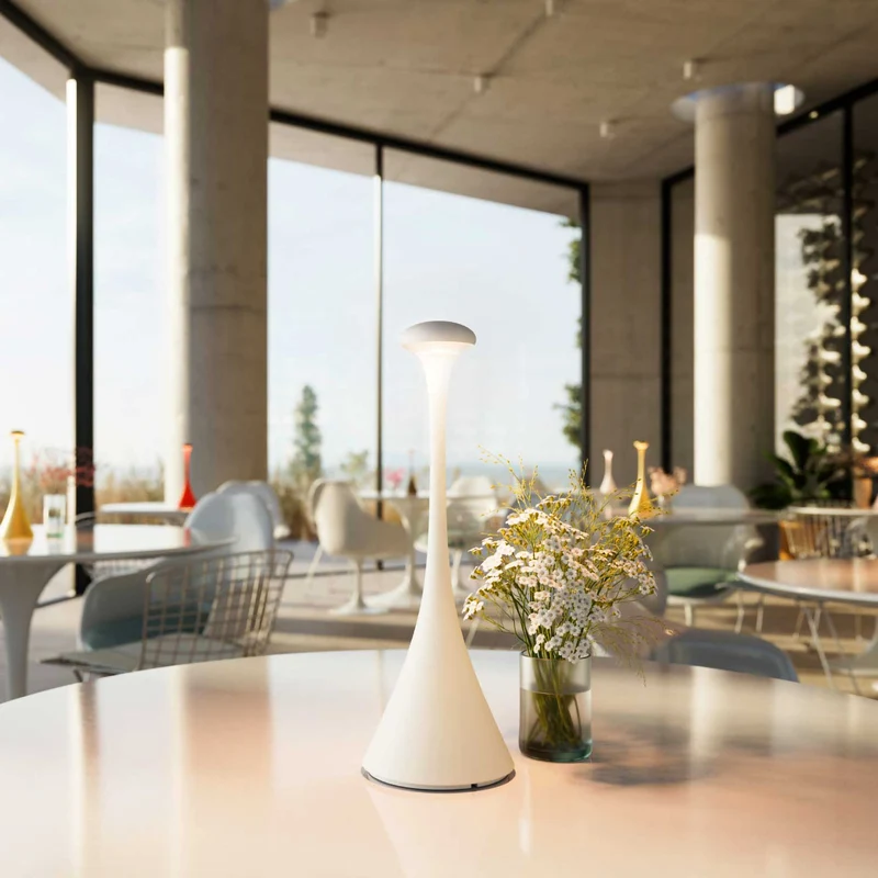Nudrop - Lampe à poser LED sans fil IP54 en acier laqué, style minimaliste