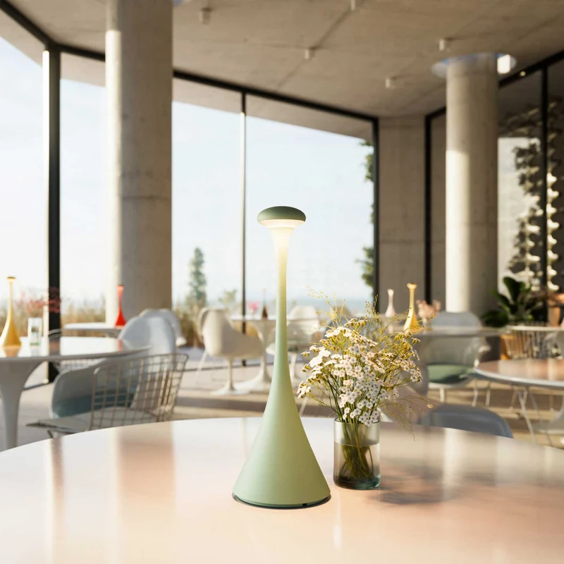 Nudrop - Lampe à poser LED sans fil IP54 en acier laqué, style minimaliste