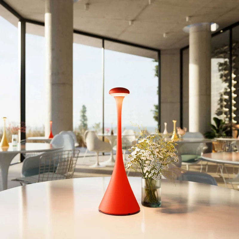 Nudrop - Lampe à poser LED sans fil IP54 en acier laqué, style minimaliste
