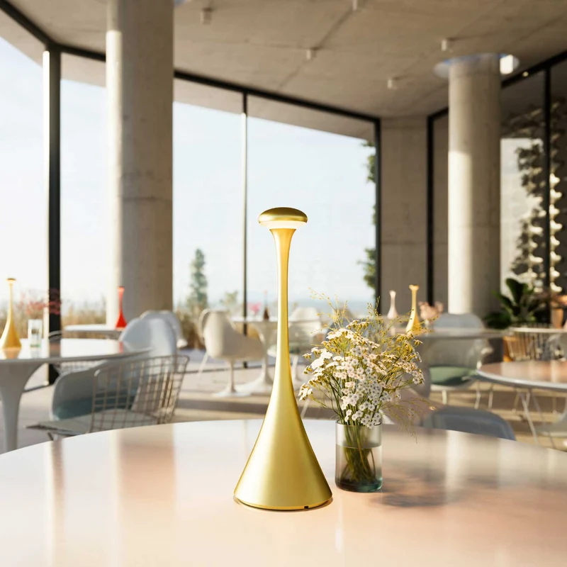 Nudrop - Lampe à poser LED sans fil IP54 en acier laqué, style minimaliste