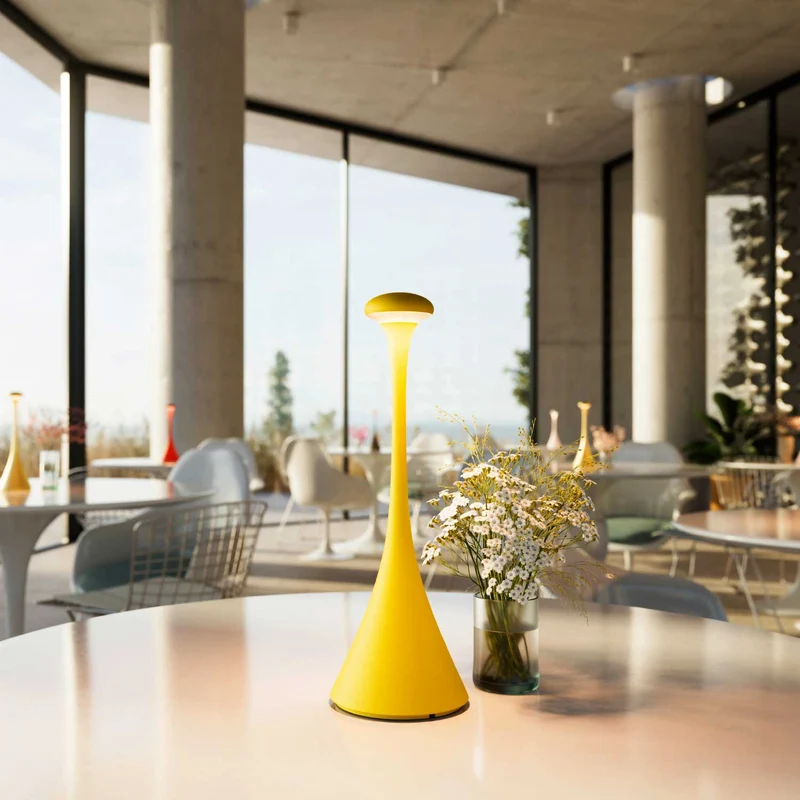 Nudrop - Lampe à poser LED sans fil IP54 en acier laqué, style minimaliste