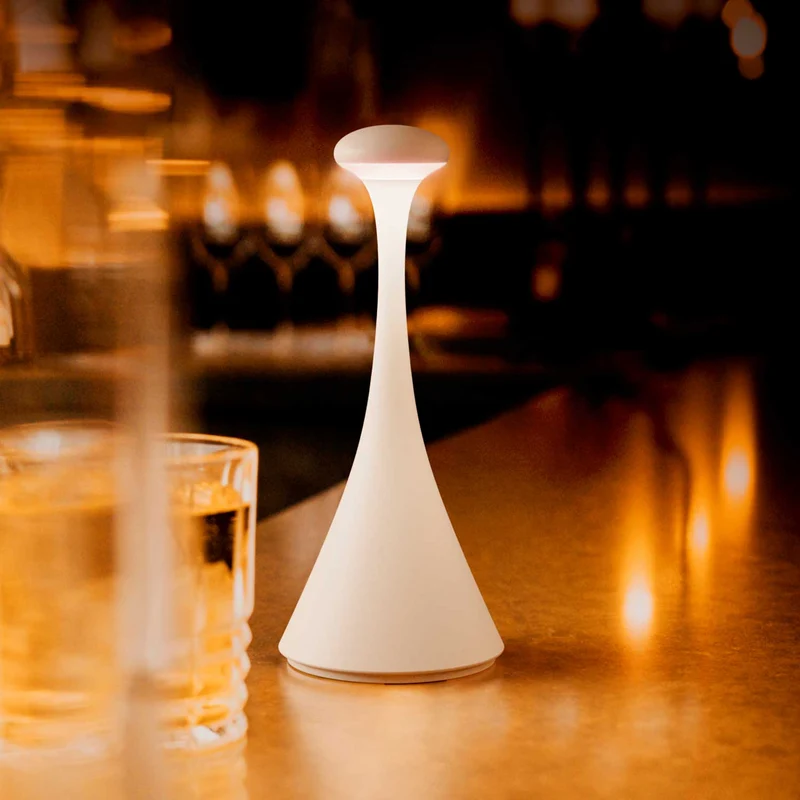 Nudrop - Lampe à poser LED sans fil IP54 en acier laqué, style minimaliste