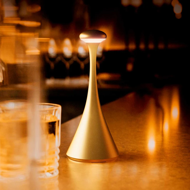 Nudrop - Lampe à poser LED sans fil IP54 en acier laqué, style minimaliste