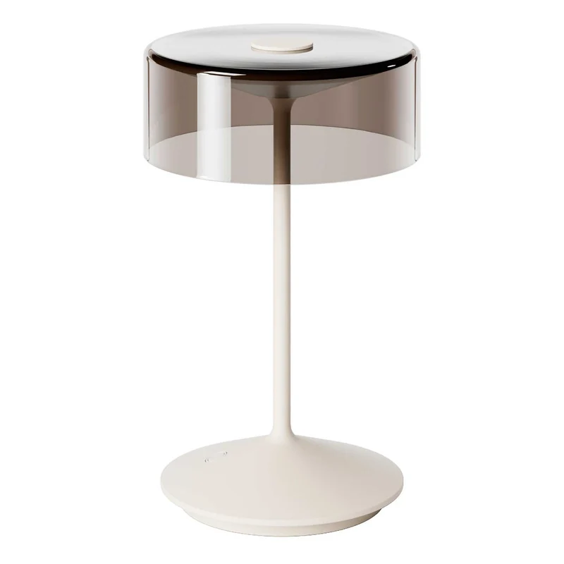 Numotion - Lampe à poser LED sans fil IP54 en acier et verre soufflé, style contemporain