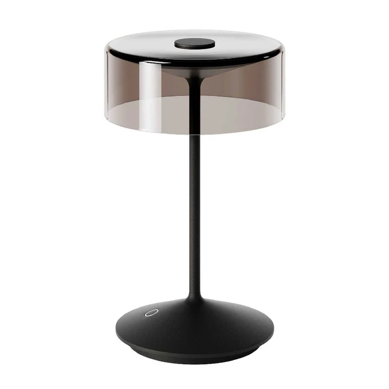 Numotion - Lampe à poser LED sans fil IP54 en acier et verre soufflé, style contemporain