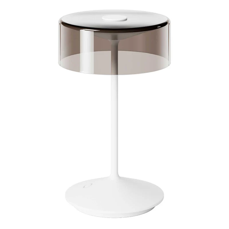 Numotion - Lampe à poser LED sans fil IP54 en acier et verre soufflé, style contemporain