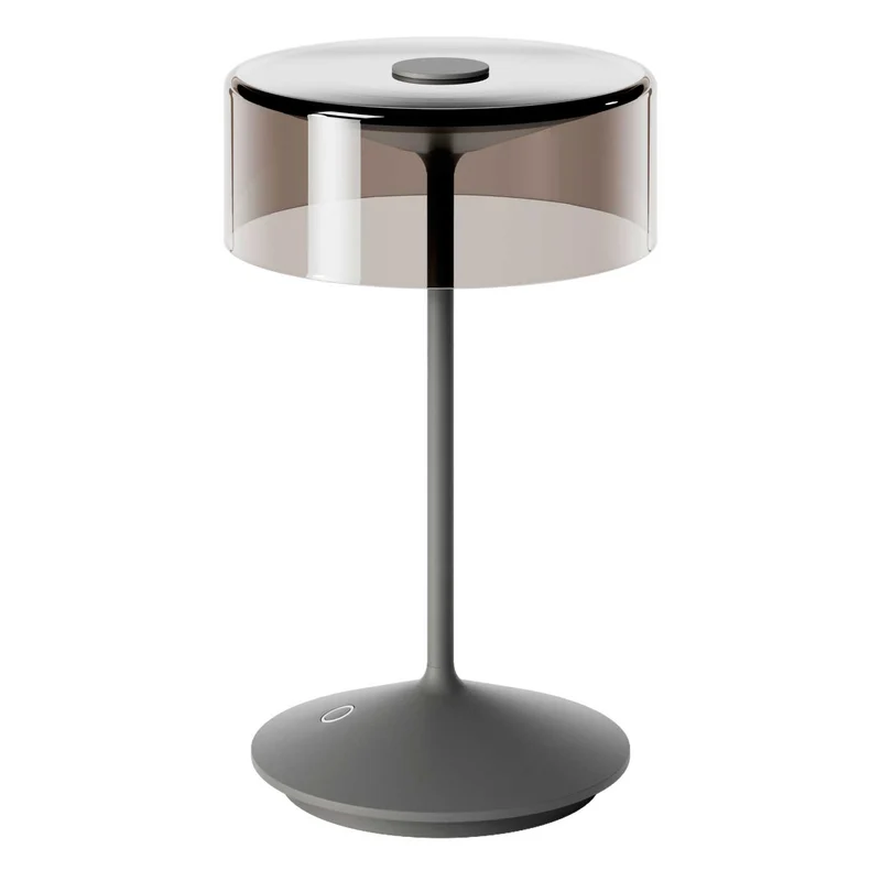 Numotion - Lampe à poser LED sans fil IP54 en acier et verre soufflé, style contemporain