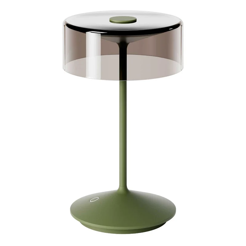Numotion - Lampe à poser LED sans fil IP54 en acier et verre soufflé, style contemporain