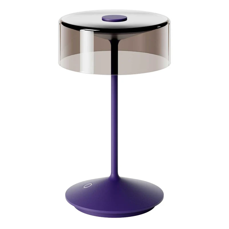 Numotion - Lampe à poser LED sans fil IP54 en acier et verre soufflé, style contemporain