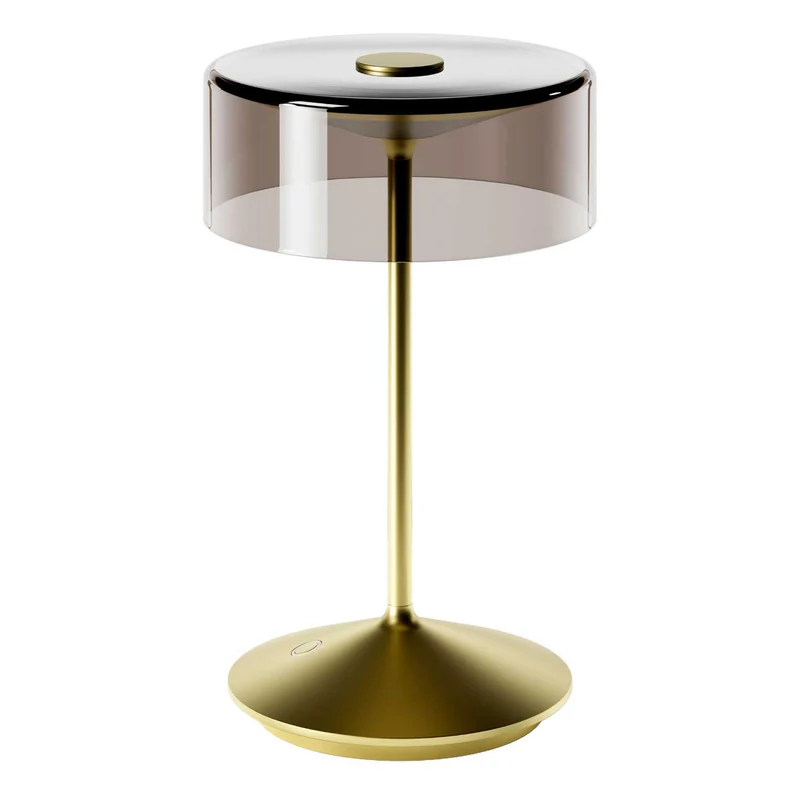 Numotion - Lampe à poser LED sans fil IP54 en acier et verre soufflé, style contemporain