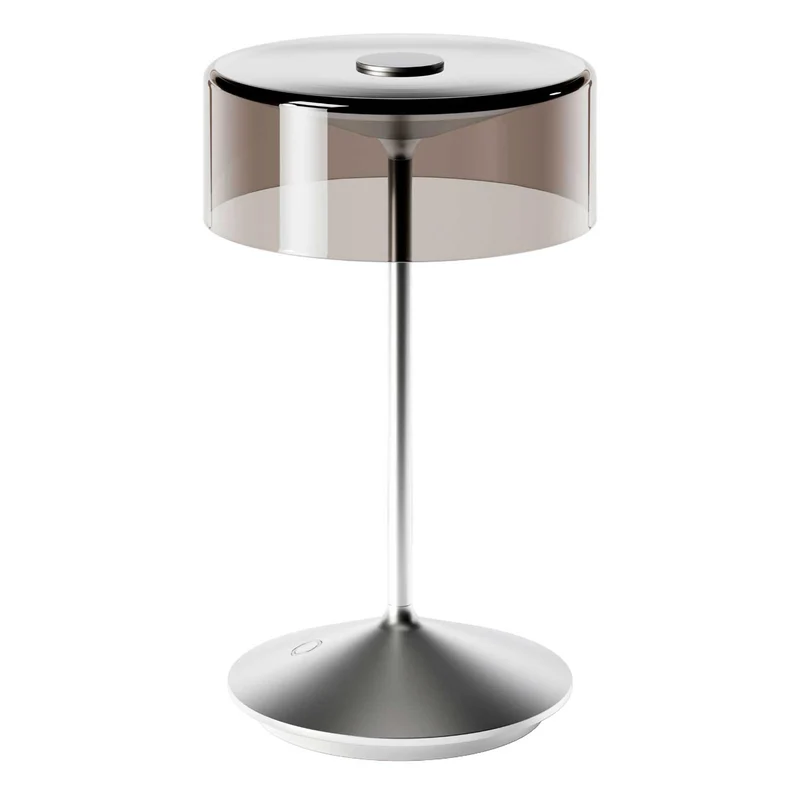 Numotion - Lampe à poser LED sans fil IP54 en acier et verre soufflé, style contemporain