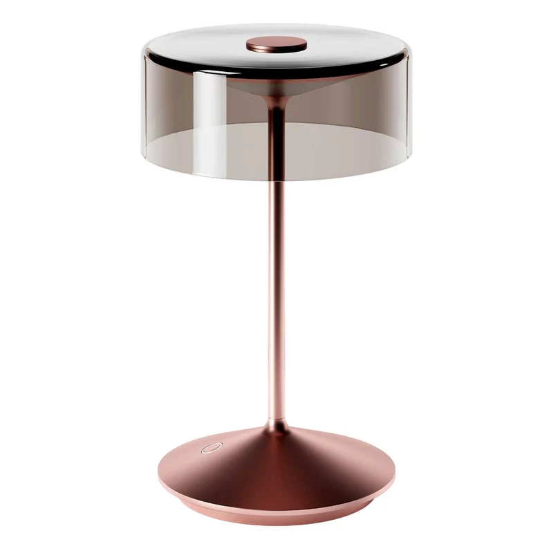 Numotion - Lampe à poser LED sans fil IP54 en acier et verre soufflé, style contemporain