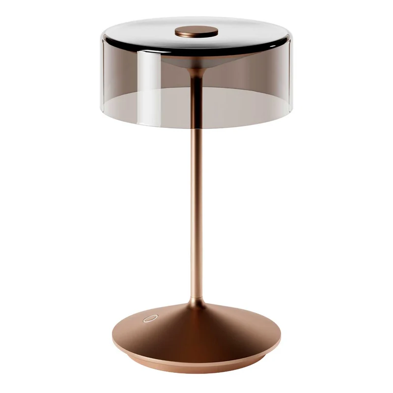Numotion - Lampe à poser LED sans fil IP54 en acier et verre soufflé, style contemporain