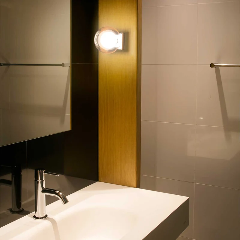 Perla - Applique murale pour salle de bains en acier, style contemporain