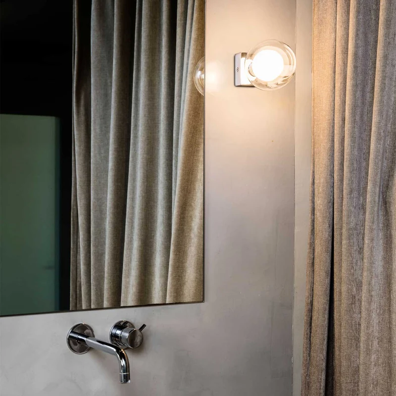 Perla - Applique murale pour salle de bains en acier, style contemporain
