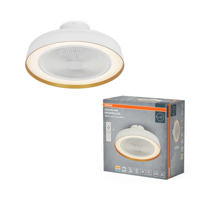 Ventilatore da soffitto OSRAM Encapsulate, 49W, 3000lm, 2700-6500K, Bianco