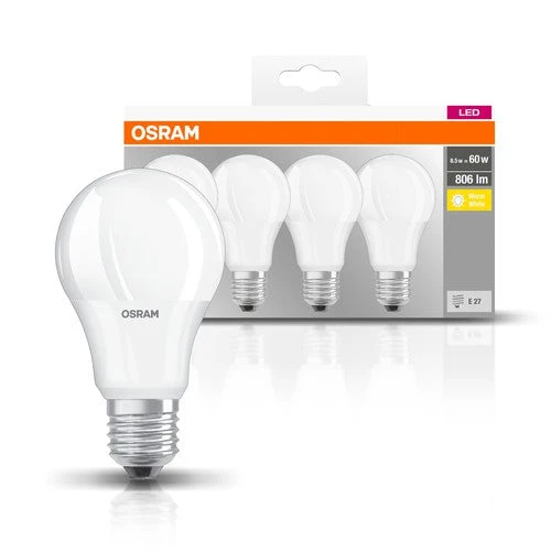 OSRAM LED BASE CL A FR 60 non-dim 9W/827 E27, Bianco caldo