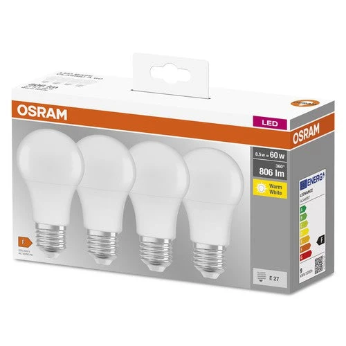 OSRAM LED BASE CL A FR 60 non-dim 9W/827 E27, Bianco caldo