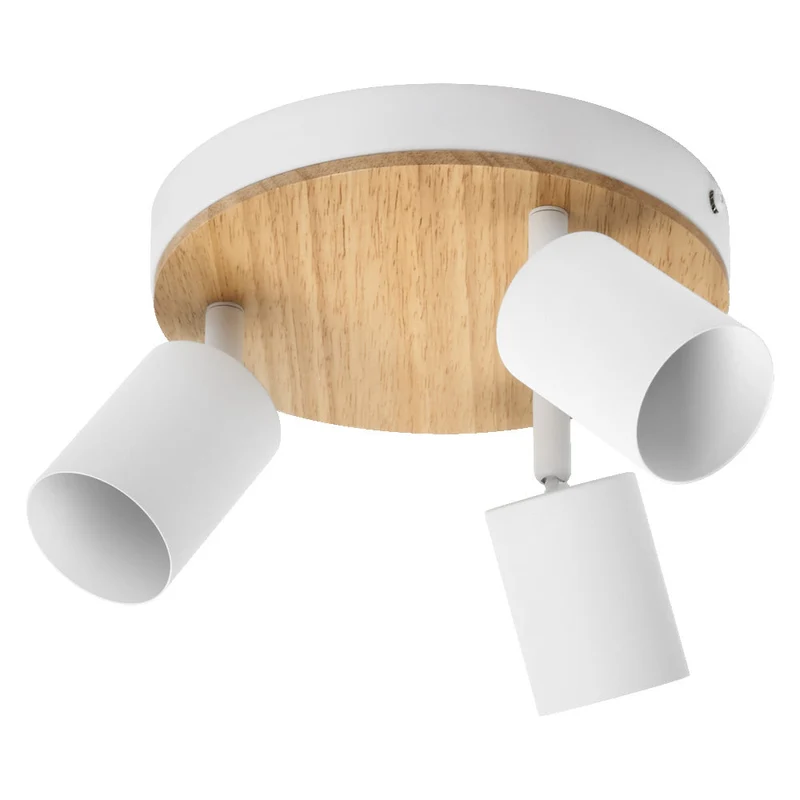 OSRAM LED Spot Wood Line Plate Lampada da soffitto 3xGU10 Bianco e decorazione legno