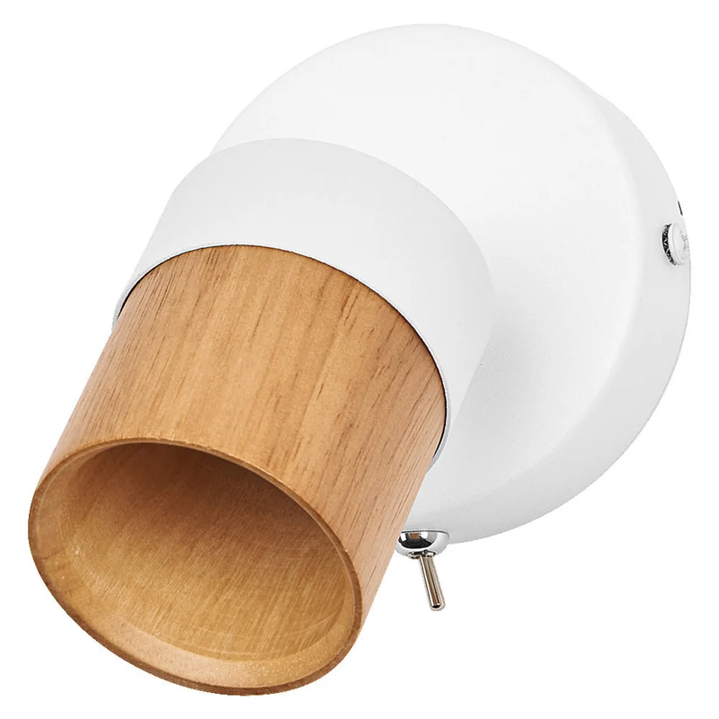 OSRAM LED Spot Half Wood Line Lampada da parete 1xGU10 Bianco e decorazione legno