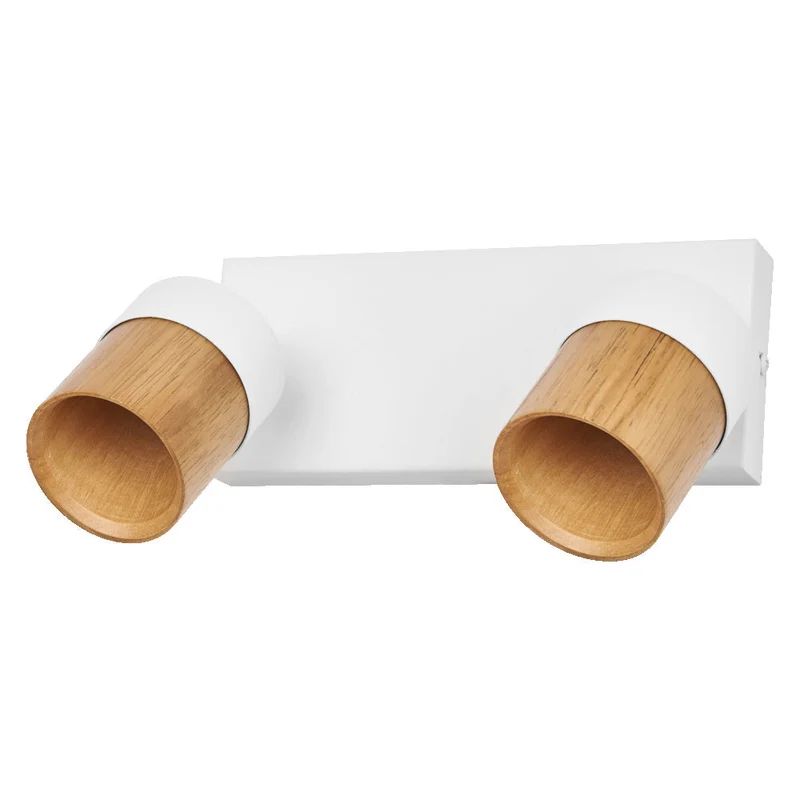OSRAM LED Spot Half Wood Line Lampada da soffitto 2xGU10 Bianco e decorazione legno