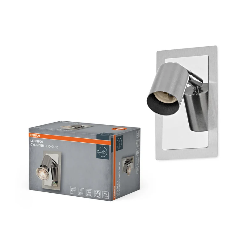 OSRAM LED Spot Cylinder Duo Lampada da parete 1xGU10 Nichel spazzolato