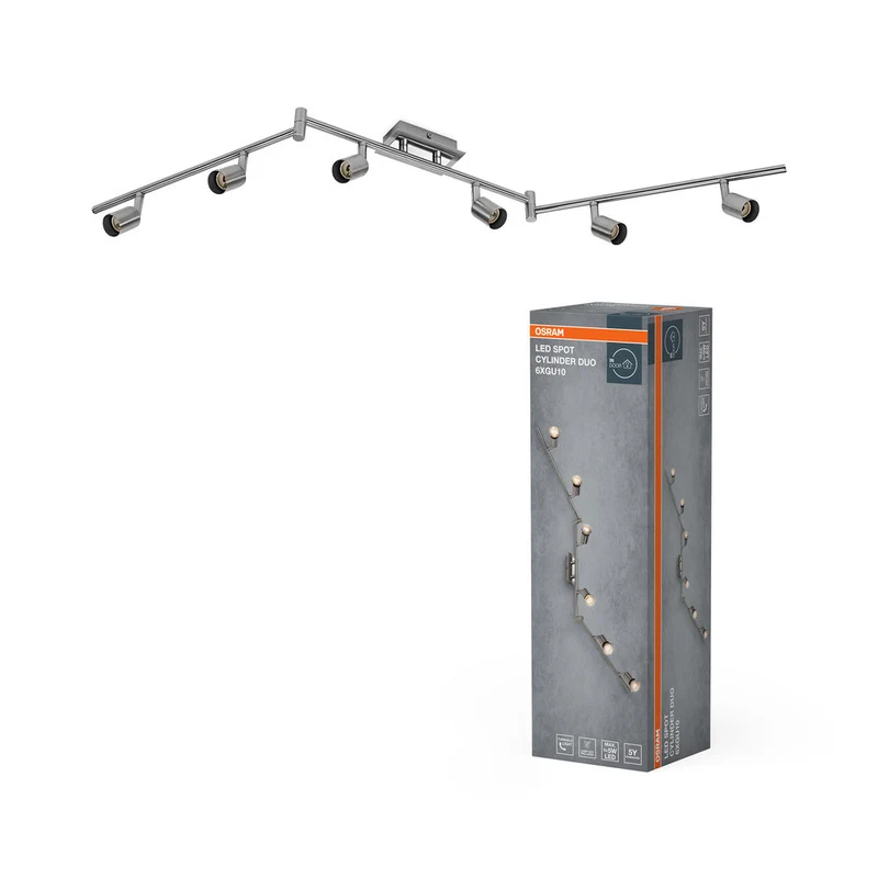 OSRAM LED Spot Cylinder Duo Lampada da soffitto 6xGU10 Nichel spazzolato