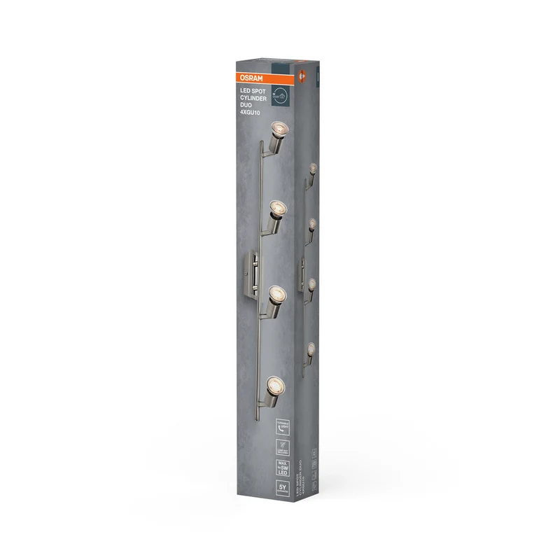 OSRAM LED Spot Cylinder Duo Lampada da soffitto 4xGU10 Nichel spazzolato