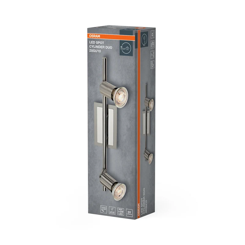 OSRAM LED Spot Cylinder Duo Lampada da soffitto 2xGU10 Nichel spazzolato