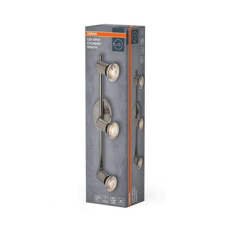 OSRAM LED Spot Cylinder Lampada da soffitto 3xGU10 Nichel spazzolato
