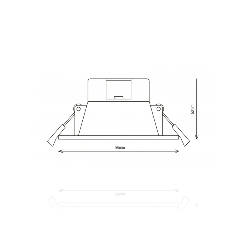 Faretto LED rotondo da incasso diam.96mm, 7W, 220Vac, con regolazione temperatura luce (Calda - Naturale - Fredda) - Dimmerabile - Bianco + cover acciaio spazzolato