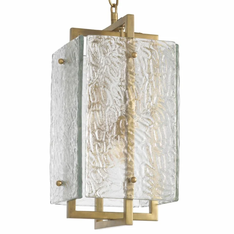 Casa Padrino Luxus Hängeleuchte Vintage Messing H. 54,5 cm - Luxus Pendelleuchte - Luxus Leuchten