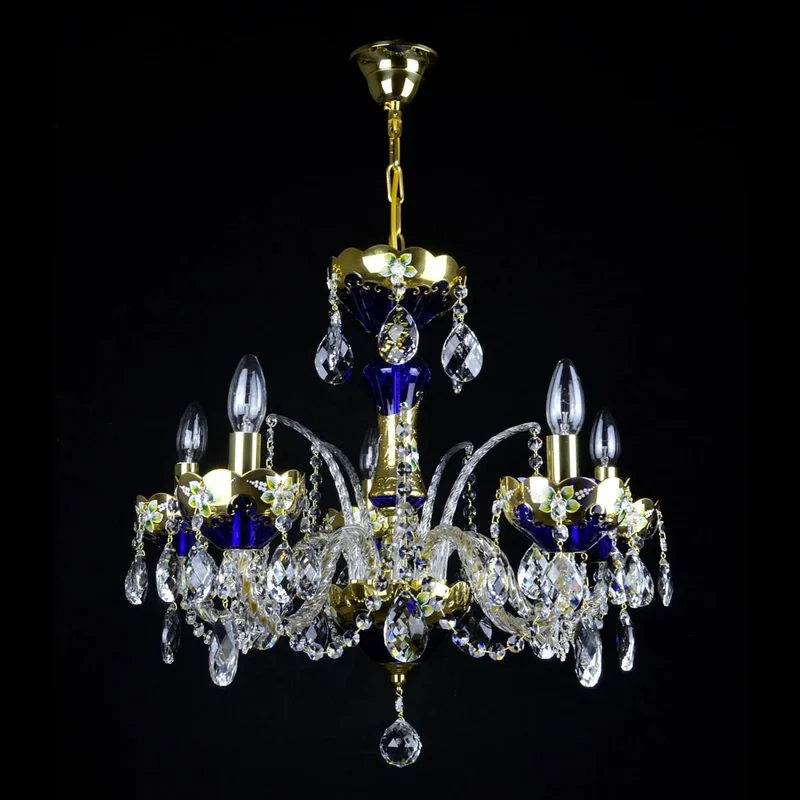 Casa Padrino Luxus Barock Kristall Kronleuchter Gold Ø 54 x H. 52 cm - Prunkvolle Messing Kronleuchter mit böhmischem Kristallglas - Barock Möbel - Edel & Prunkvoll