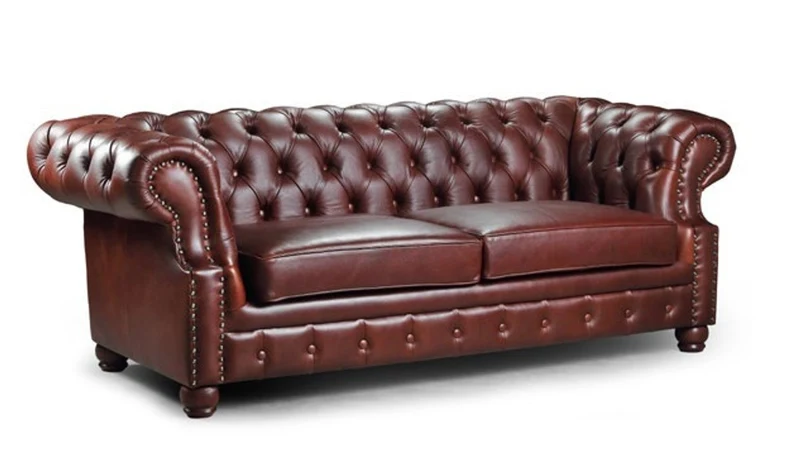 Casa Padrino Luxus Chesterfield Sessel Baker 116 x 93 x H. 77 cm - Eleganter Wohnzimmer Sessel mit Echtleder - Chesterfield Wohnzimmer Möbel