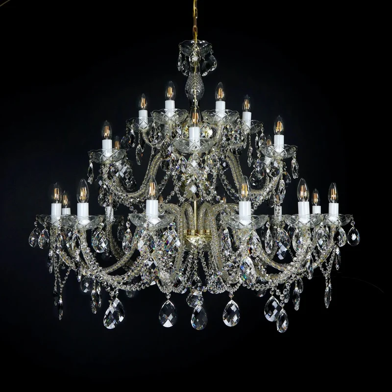 Casa Padrino Luxus Barock Kristall Kronleuchter Gold Ø 110 x H. 90 cm - Prunkvolle Messing Kronleuchter mit böhmischem Kristallglas - Barock Möbel - Edel & Prunkvoll