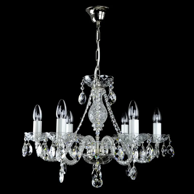 Casa Padrino Luxus Barock Kristall Kronleuchter Silber Ø 60 x H. 50 cm - Prunkvolle Messing Kronleuchter mit böhmischem Kristallglas - Barock Möbel - Edel & Prunkvoll