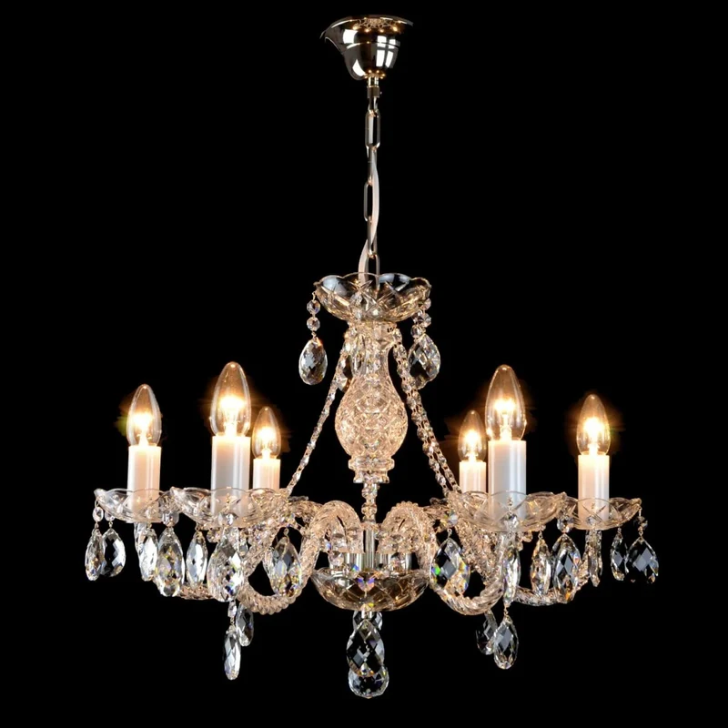 Casa Padrino Luxus Barock Kristall Kronleuchter Silber Ø 60 x H. 50 cm - Prunkvolle Messing Kronleuchter mit böhmischem Kristallglas - Barock Möbel - Edel & Prunkvoll