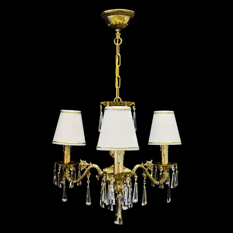 Casa Padrino Luxus Barock Kristall Kronleuchter Gold Ø 49 x H. 44 cm - Prunkvolle Messing Kronleuchter mit böhmischem Kristallglas - Barock Möbel - Edel & Prunkvoll