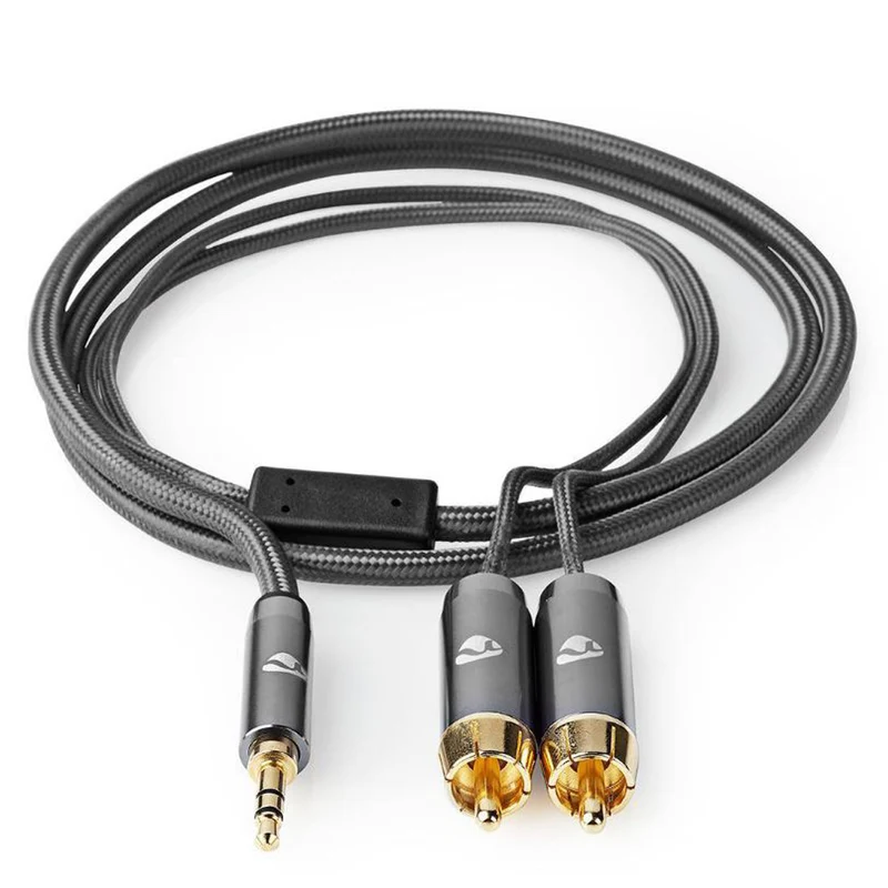 Nedis cavo audio stereo 3,5 mm 2 x RCA maschio, placcato oro lunghezza cavo 3,5 m
