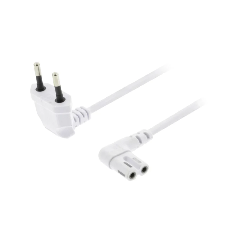 Nedis Cavo di alimentazione da 3 metri 250V 2.5A con spina europea e connettore IEC-320-C7, presa ad angolo di 90°, plug angolato