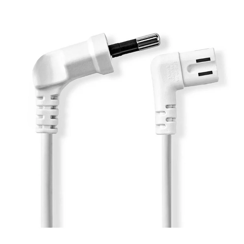 NEDIS Cavo di alimentazione euro maschile IEC-320-C7, cavo angolato nichelato 2 m