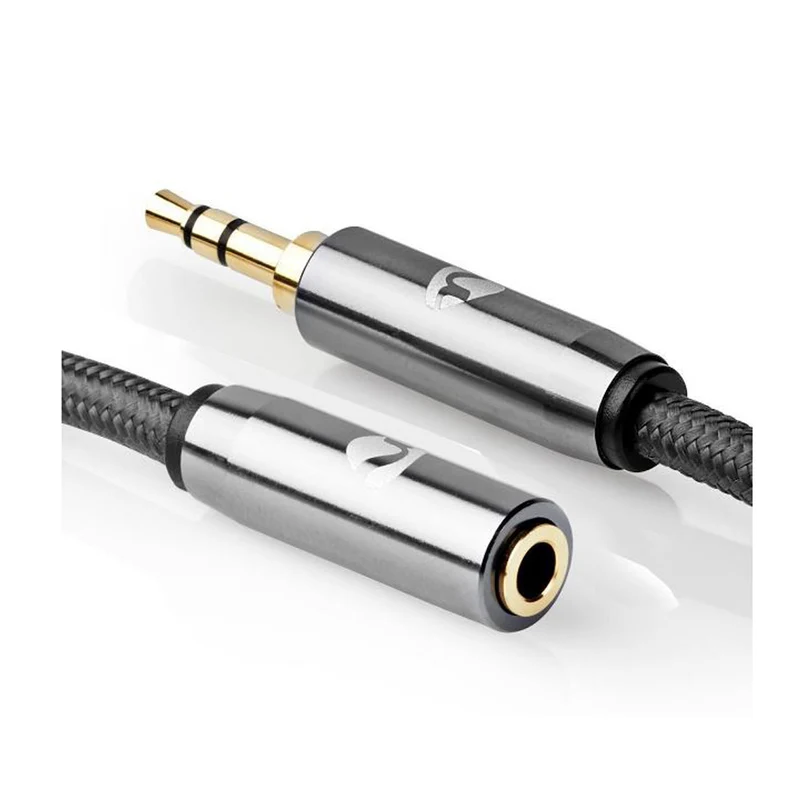 NEDIS cavo audio stereo 3.5 mm maschio e 3.5 mm femmina, placcato oro 24K lunghezza 2 m
